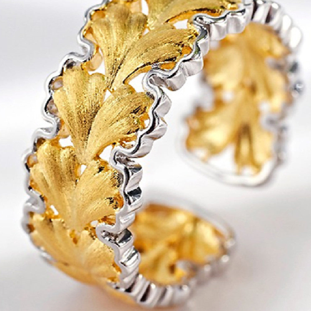 Women's Gold-plated Gingko Leaf Ring