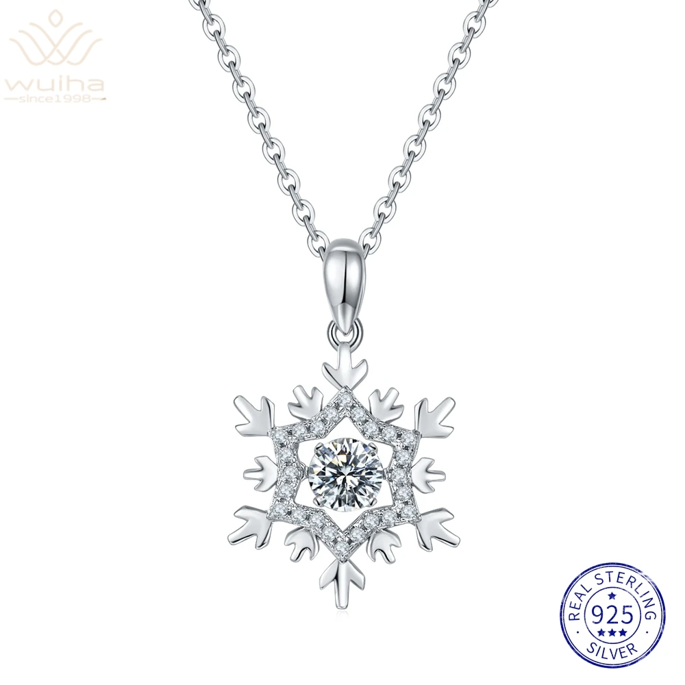 MAGIC Necklace-2
925 Sterling Silver 5MM GRA Moissanite Diamond White Gold Pendant Necklaces For Women