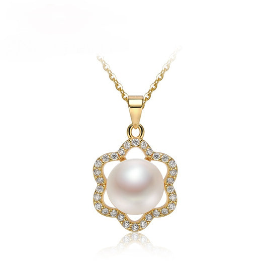 White Steamed Bun Shaped Freshwater Pearl Pendant