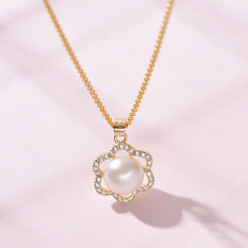 White Steamed Bun Shaped Freshwater Pearl Pendant