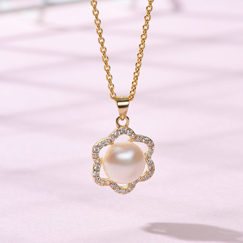 White Steamed Bun Shaped Freshwater Pearl Pendant