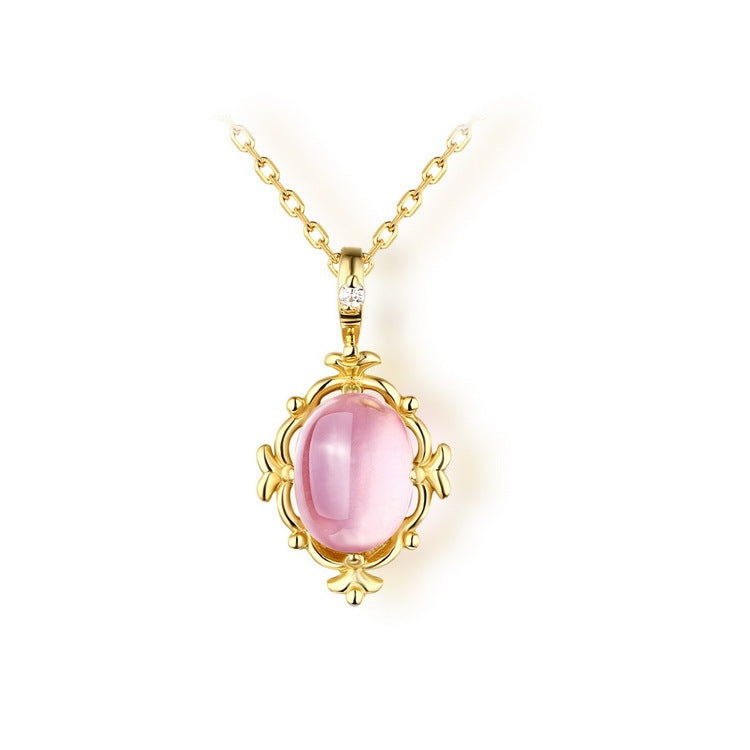 Natural Opal Pink Crystal Pendant