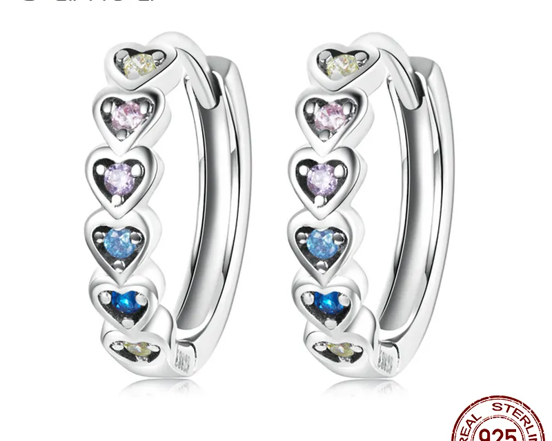 EARRING 
 Heart-Shaped Earrings 925 Sterling Silver