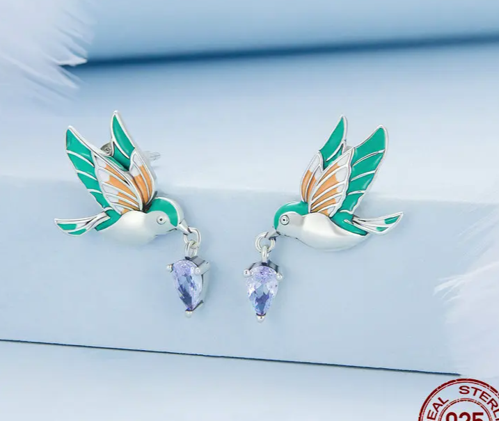 BIRD EARRING
 925 Sterling Silver  Stud Earrings