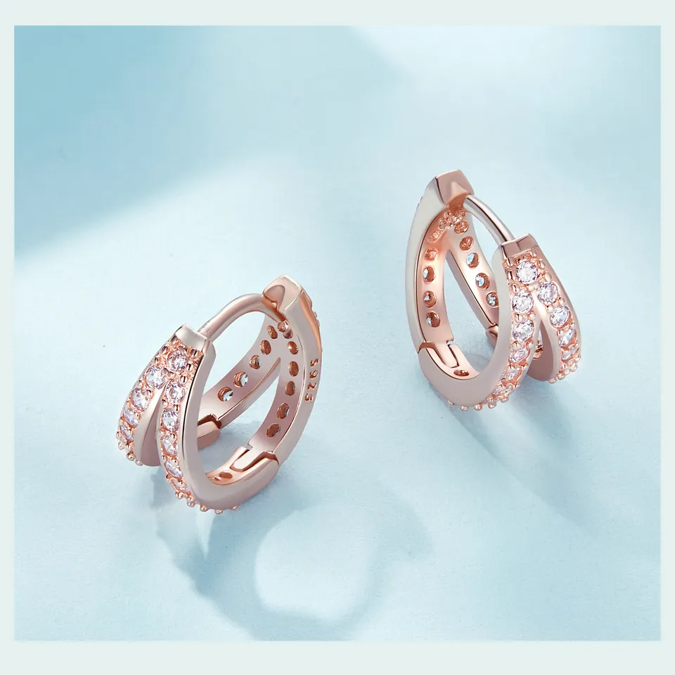 FANTASTIC EARRING —————
DOUBLE RINGS EARRINGS  925 Sterling Silver