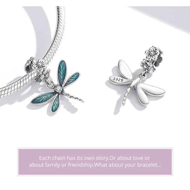 DRAGONFLY Pendant 
- 925 Sterling Silver
 Women Original Bracelet or Necklace Fine Jewelry Gift