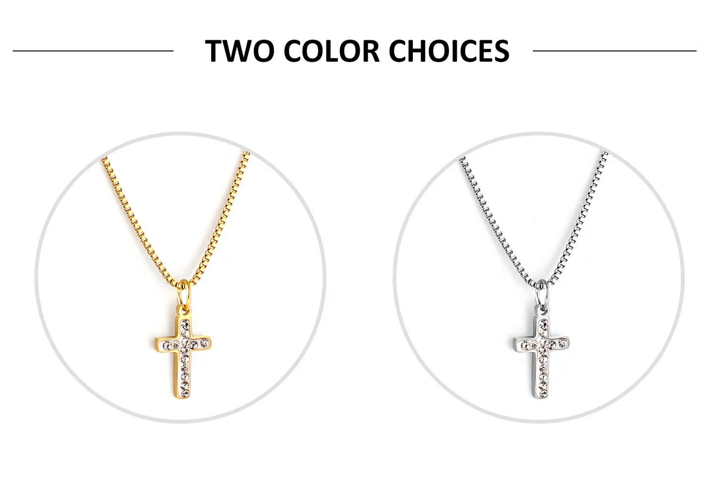 CROSS -Necklace 
LUXUSTEEL Stainless Steel CZ Cross