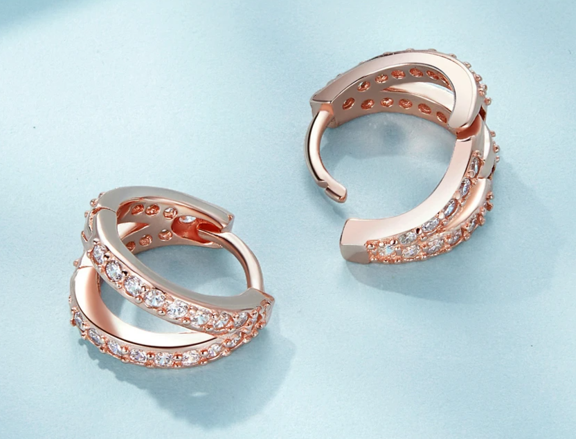 FANTASTIC EARRING —————
DOUBLE RINGS EARRINGS  925 Sterling Silver