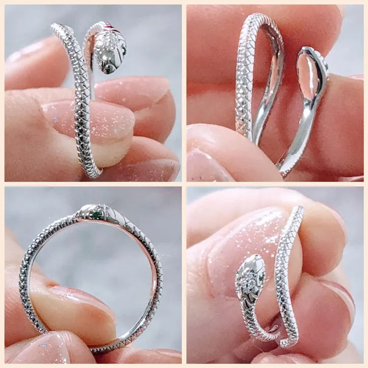 SNAKE Adjustable Ring,
925 Sterling Silver