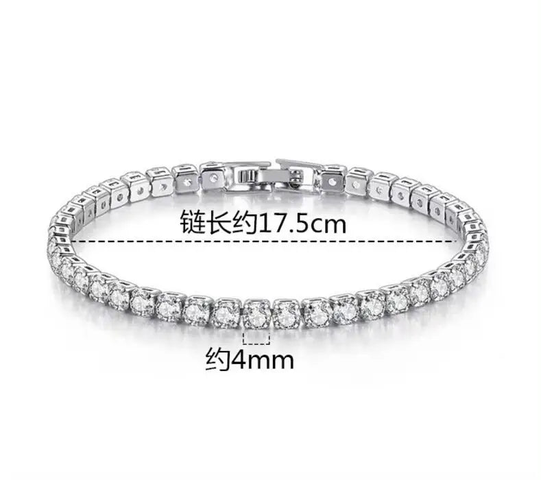 BRACELET
3mm 4mm MoissaniteTennis Bracelets for Women 925 Sterling Silver
Full Diamond with White Gold Plated Wedding Fine Jewelry