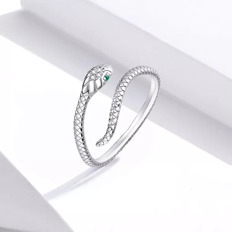 SNAKE Adjustable Ring,
925 Sterling Silver