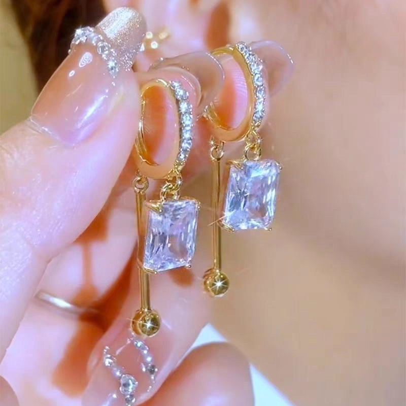 Micro-inlaid Diamond Ball Earrings Female Niche