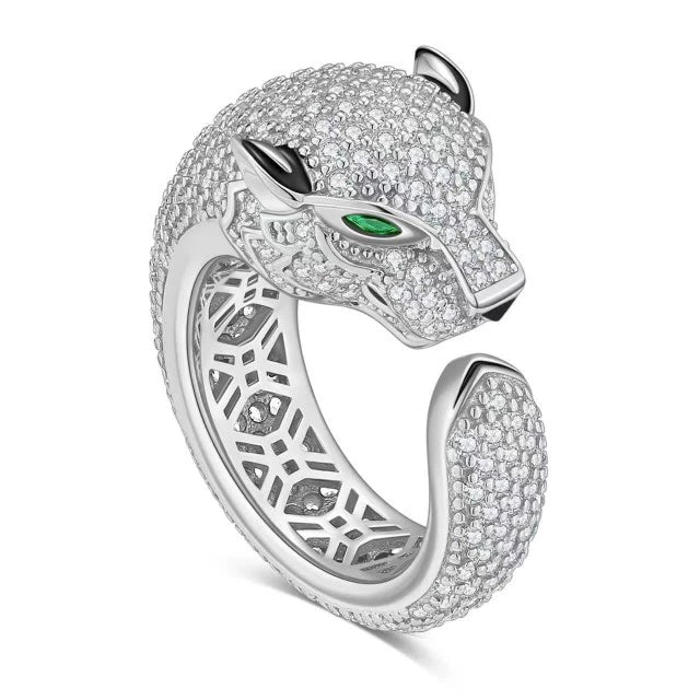 COUPLE gender RING
18K Carat Diamond Open Ring Tiger Head Platinum