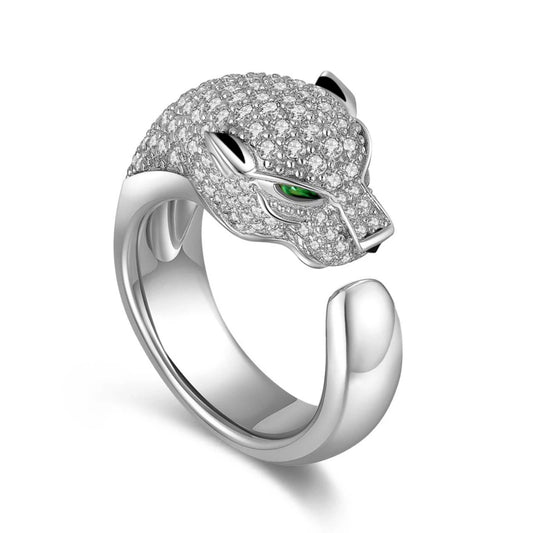 COUPLE gender RING
18K Carat Diamond Open Ring Tiger Head Platinum