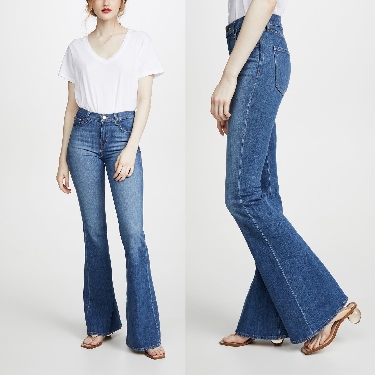 Big Flared Jeans Women's High Waist Stretch Slim-fit Tall-looking Slimming Trousers