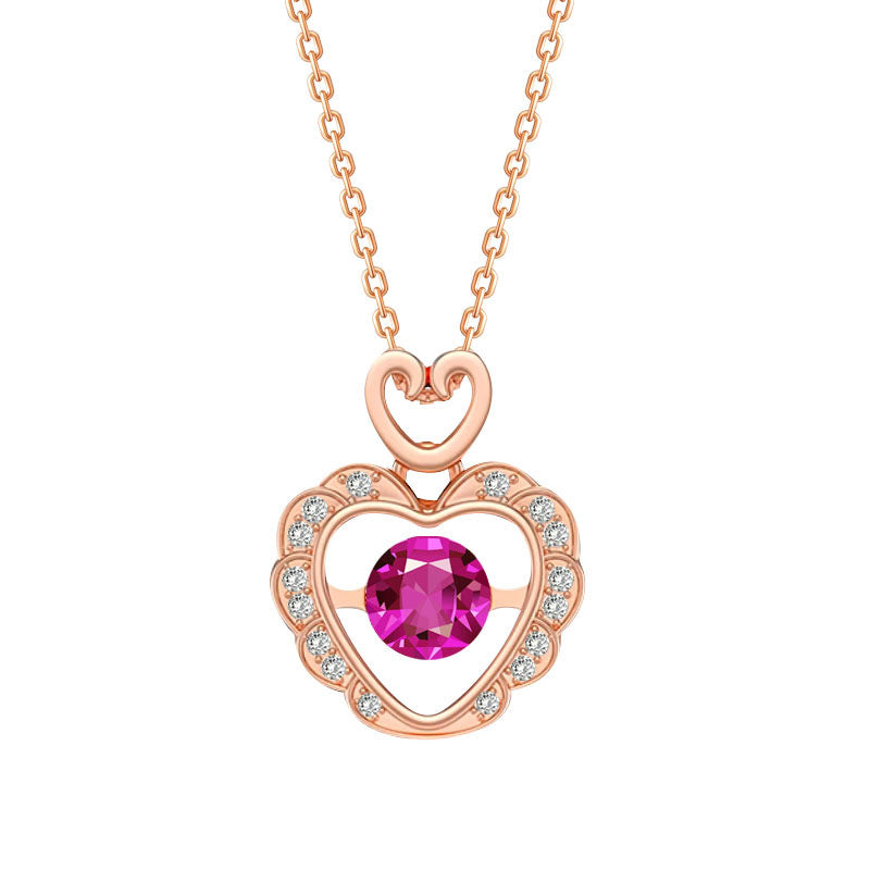 Moissanite Smart Love Necklace Female Sweet High Sense