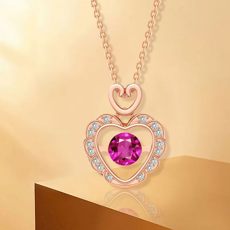 Moissanite Smart Love Necklace Female Sweet High Sense