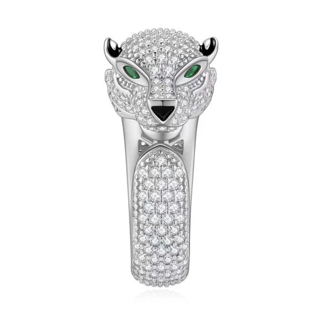 COUPLE gender RING
18K Carat Diamond Open Ring Tiger Head Platinum