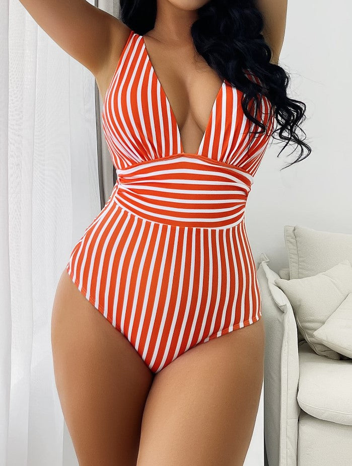 One-piece Swimsuit Sexy Stripes Swimsuit Women's Multi-color Bikini