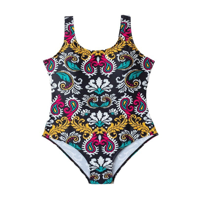 Bikini Print Spaghetti Straps Slimming Swimsuit Slim Fit