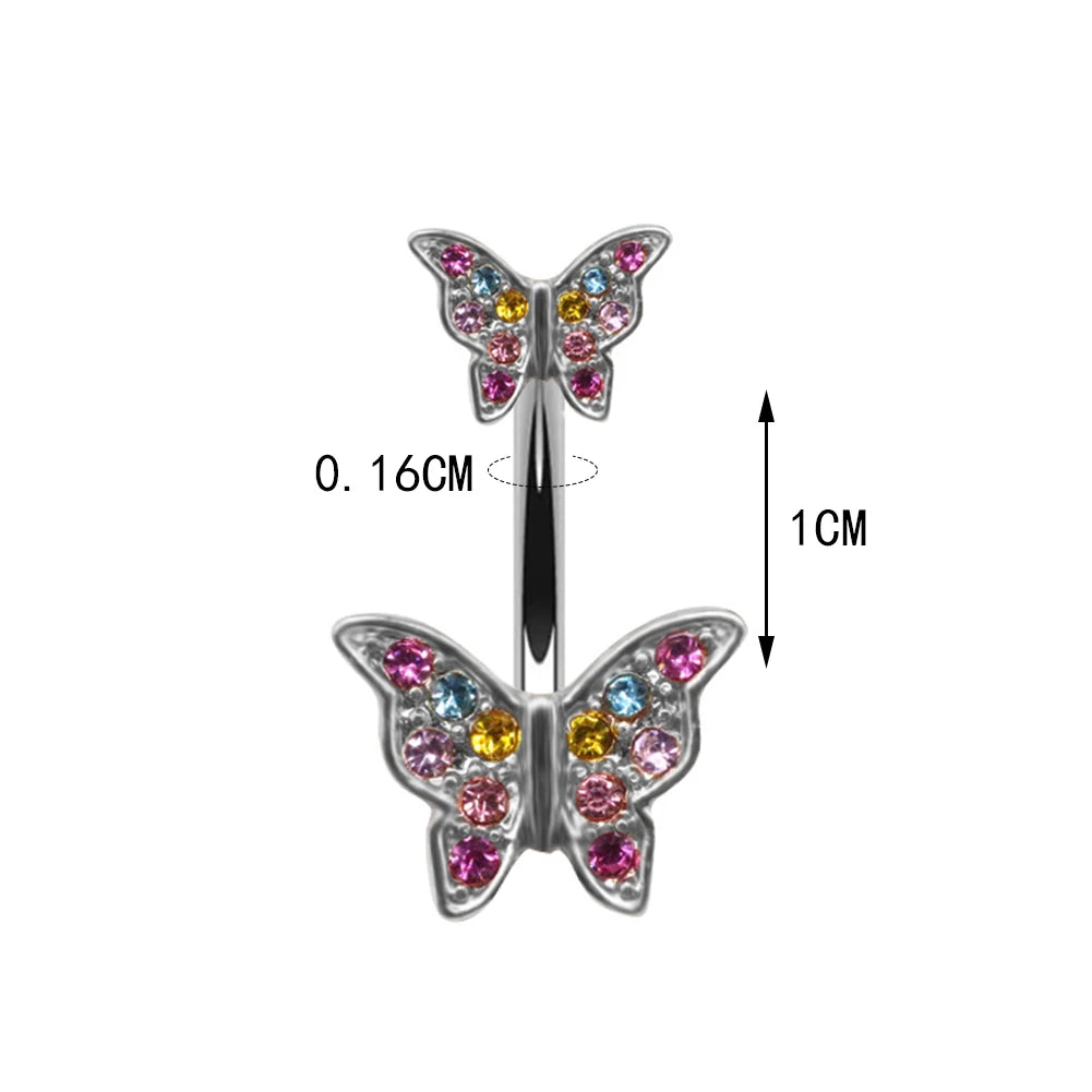 1PC Trendy Butterfly Pendant Belly Button Ring Sexy Body Piercing Bars Piercings Navel Piercing Gothic Jewelry Wedding Jewelry