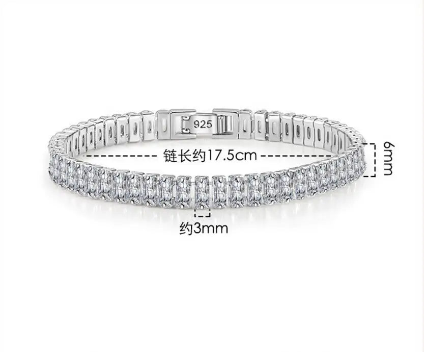 BRACELET
3mm 4mm MoissaniteTennis Bracelets for Women 925 Sterling Silver
Full Diamond with White Gold Plated Wedding Fine Jewelry