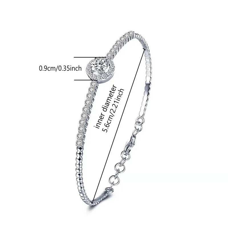 BRACELET
925 Sterling Silver 0.5 Carat Moissanite Round Bracelet High-End Simple Niche Design Sense Ladies Mother Souvenir