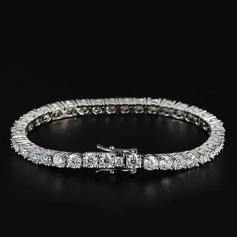 Leilani BRACELET
 3mm 4mm 5mm Moissanite Tennis Bracelet Full Diamond with GRA 925 Sterling Silver Plated 18K Gold Bracelets For Women Men