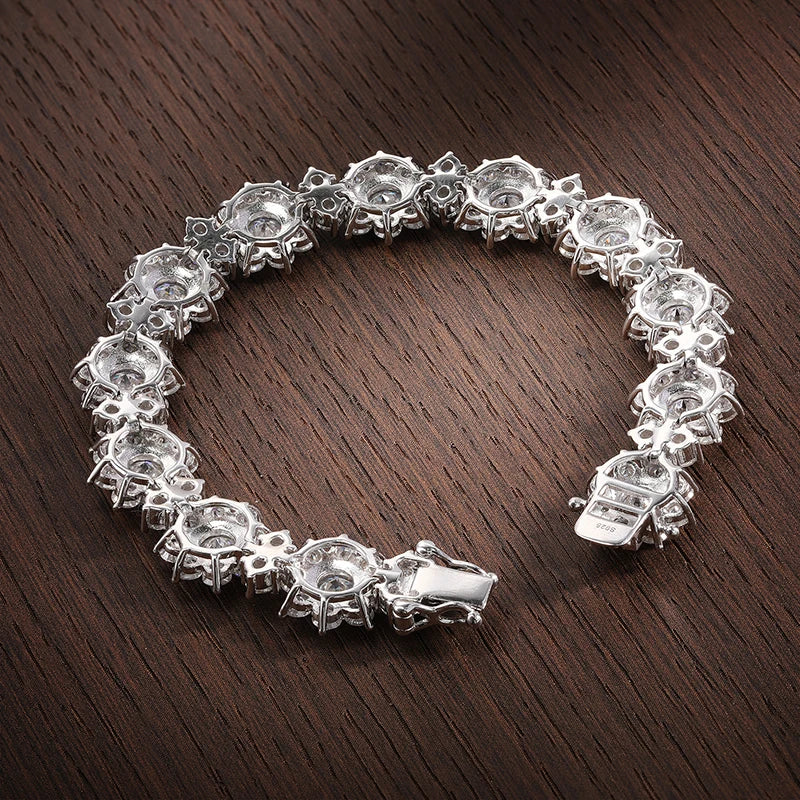 SUNFLOWER BRACELET
 D VVS1 Moissanite  - GRA certified  925 Silver Bracelet