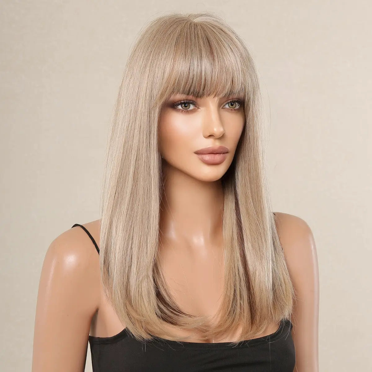 WIG
Blonde with Brown Highlight Long Straight Synthetic