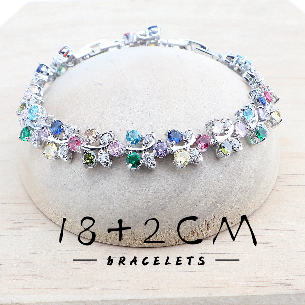 Bridal Jewelry Sets Silver 925  Flower Colorful Zircon Bracelets Earrings Rings Pendant Wedding Necklace Set Jewelry For Women