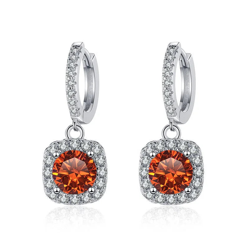 Ruby Earring
 Solid Silver 925 Jewelry 1ct D Color Moissanite