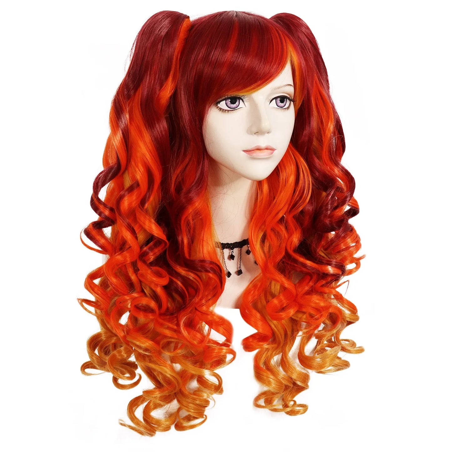 WIG
24inch Cheap High Quality Rainbow Colorful Long Curly Curly Ponytails Lolita Cosplay Wig for Halloween Christmas School