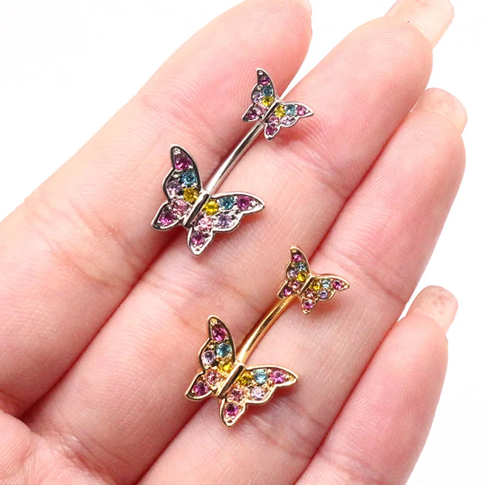 1PC Trendy Butterfly Pendant Belly Button Ring Sexy Body Piercing Bars Piercings Navel Piercing Gothic Jewelry Wedding Jewelry