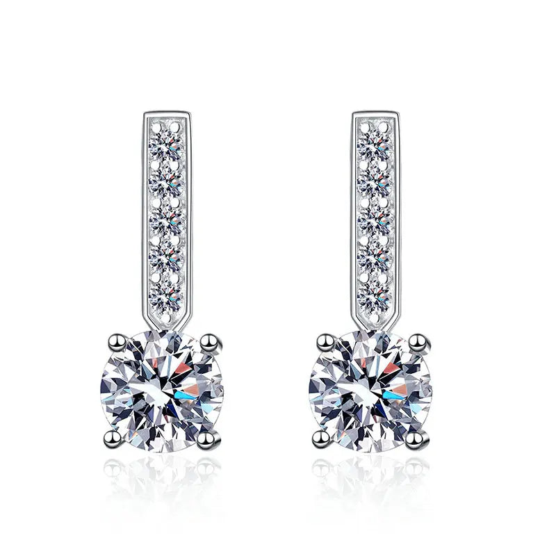 Earring
 1ct D Color Moissanite Pendant Earrings for Women 
Pass Diamond Tester with 
S925 Sliver Wedding Engagement Earring