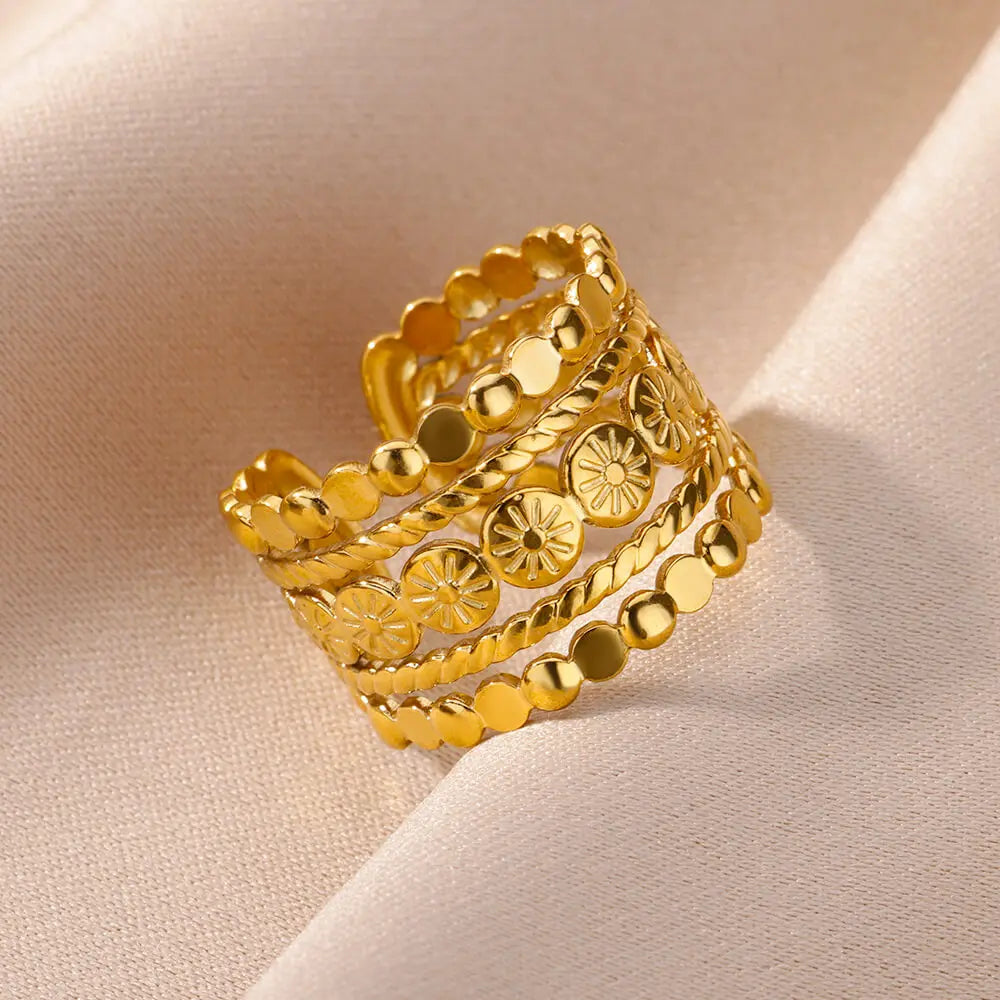 FANTASTIC RINGS-                               
316L Stainless Steel Rings for Women Gold Color Rings Women's Ring Female Male