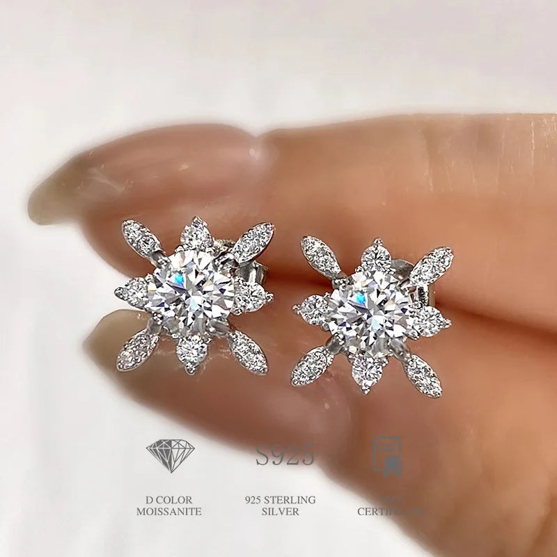 Zoey Earring
 5MM D Color Moissanite Stud Earrings For Women S925 Silver Starlight Queen Diamond Ear Studs Luxury Party Fine Jewelry