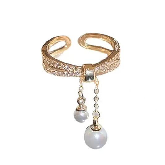 Pearl  Open Ring 
 For Women Girl's Finger Exquisite Accessories