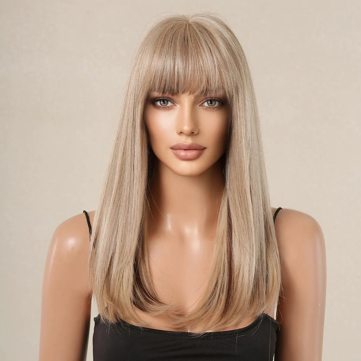 WIG
Blonde with Brown Highlight Long Straight Synthetic