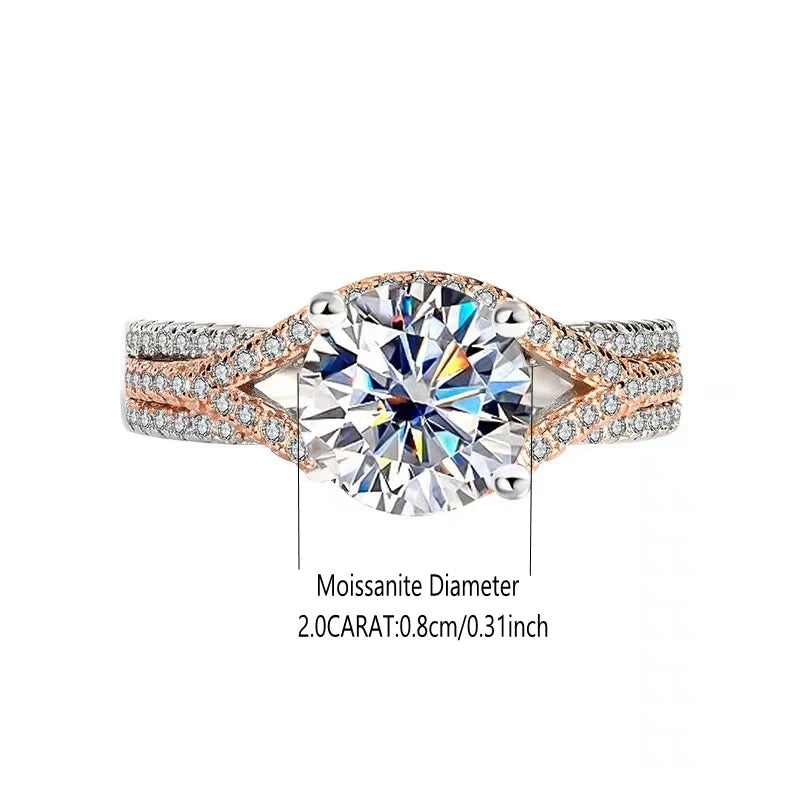 Delilah RING
925 Sterling Silver 2 Carat Moissanite Two-Tone Ring Fashionable Trendy Design