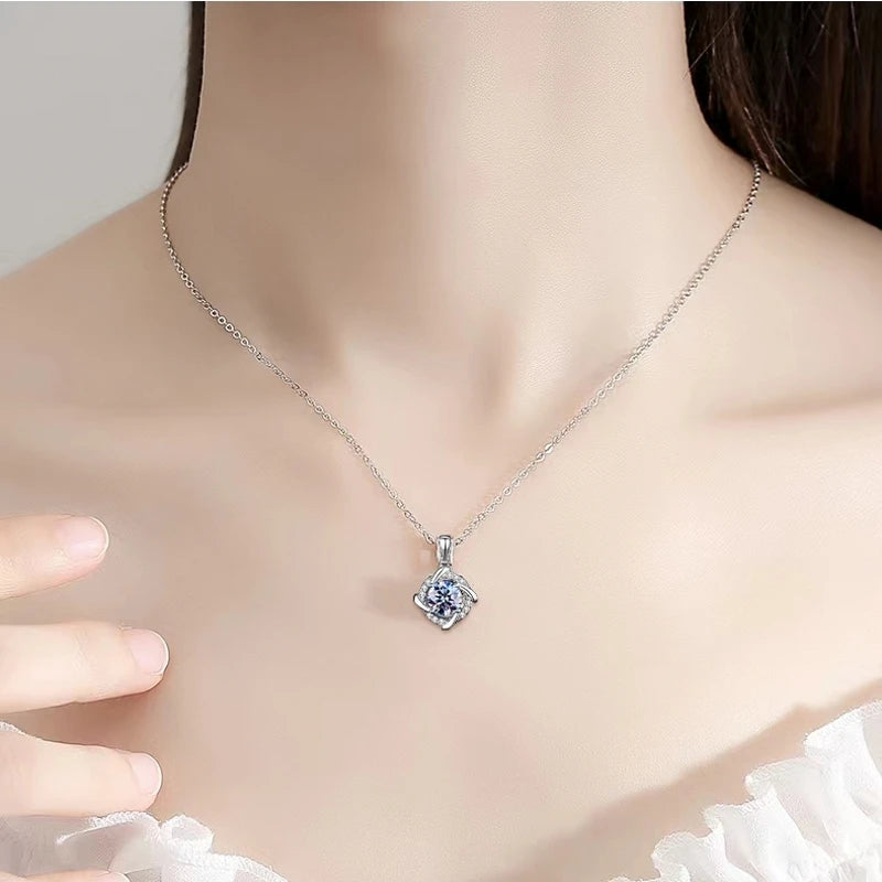 MIA NECKLACE
925 Sterling Silver Moissanite Windmill Pendant Necklace Clavicle Chain Confession Jewelry Wedding Engagement Proposal Birthday