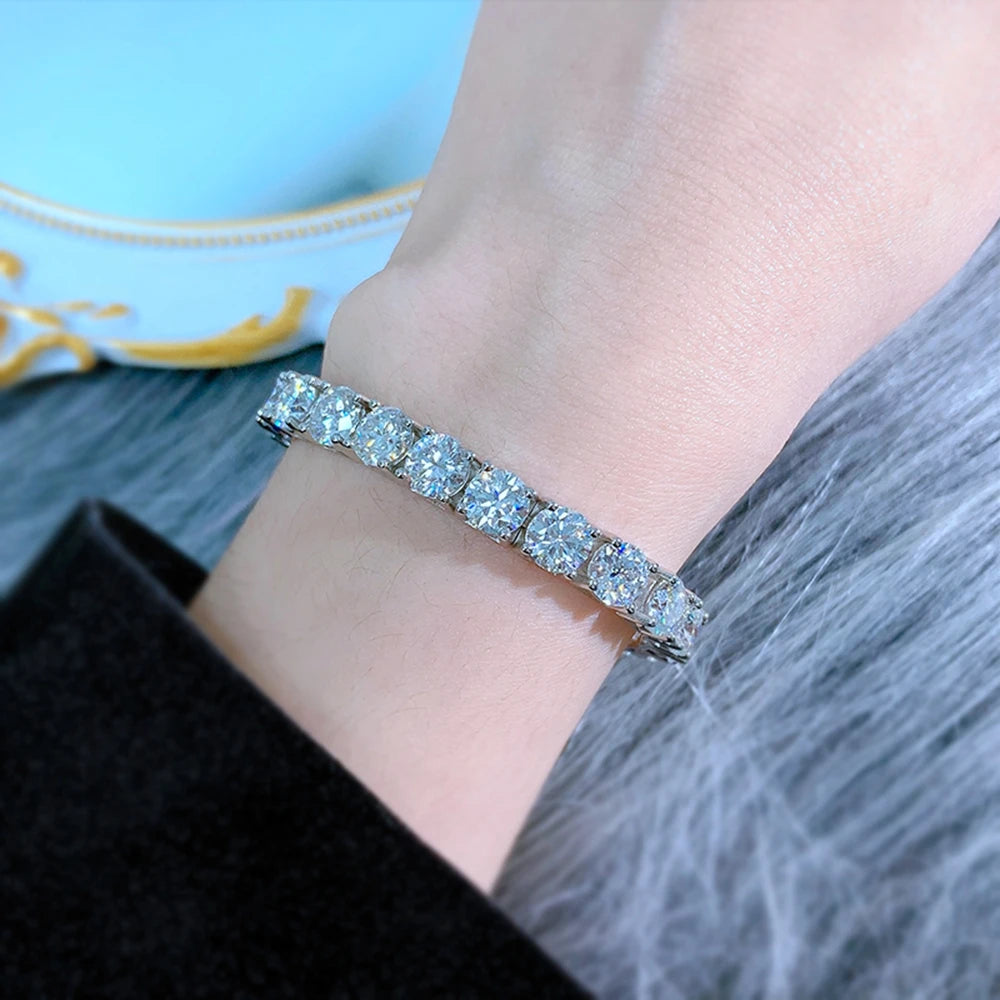 BRACELET
18K Gold Plated 6.5MM VVS1 GRA Moissanite Diamond Tennis Bracelets 925 Sterling Silver