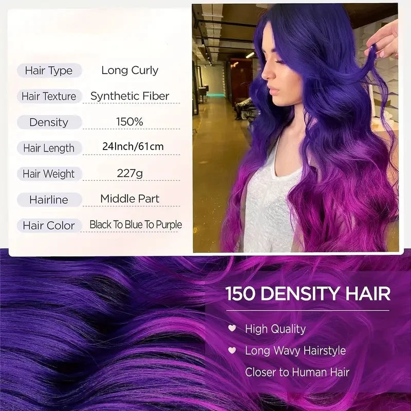 WIG
Long Purple Wavy Wigs