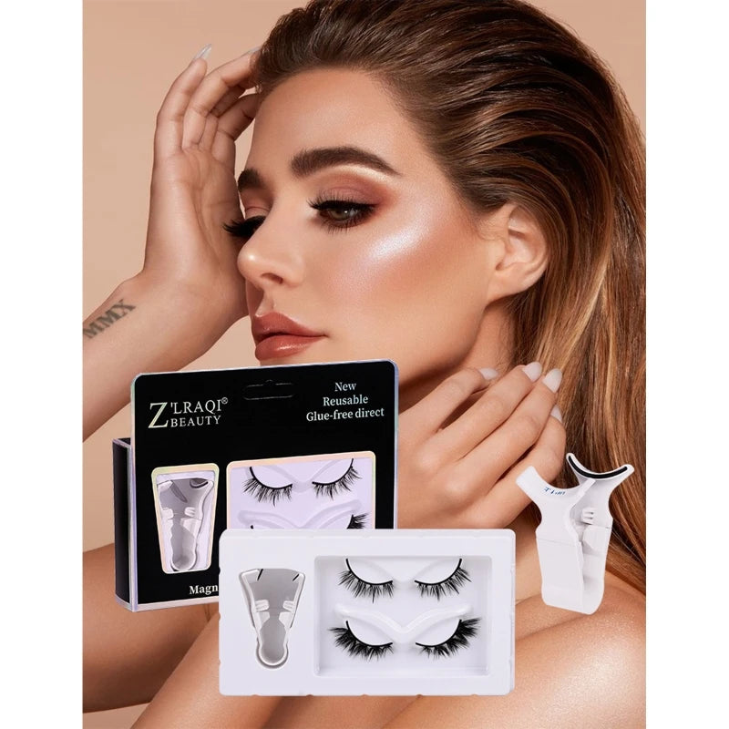 Z'LRAQI BEAUTY Magnetic Eyelashes Reusable False Eyelashes 3D Magnetic Lashes Natural Comfortable Magnetic Eyelashes for Women