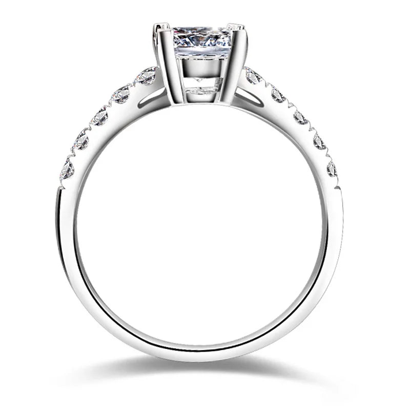 Princess  Ring 
1 Carat SONA Diamond s925 Sterling Silver 18k White Gold Plated