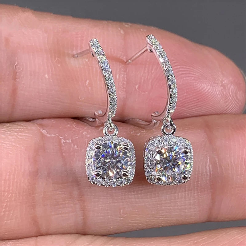 EARRING
D Moissanite 3ct Earrings 925 Sterling Silver Original Certified Moissanite 1ct Hoop Drop Dangle Earrings 2ct Huggie for Women