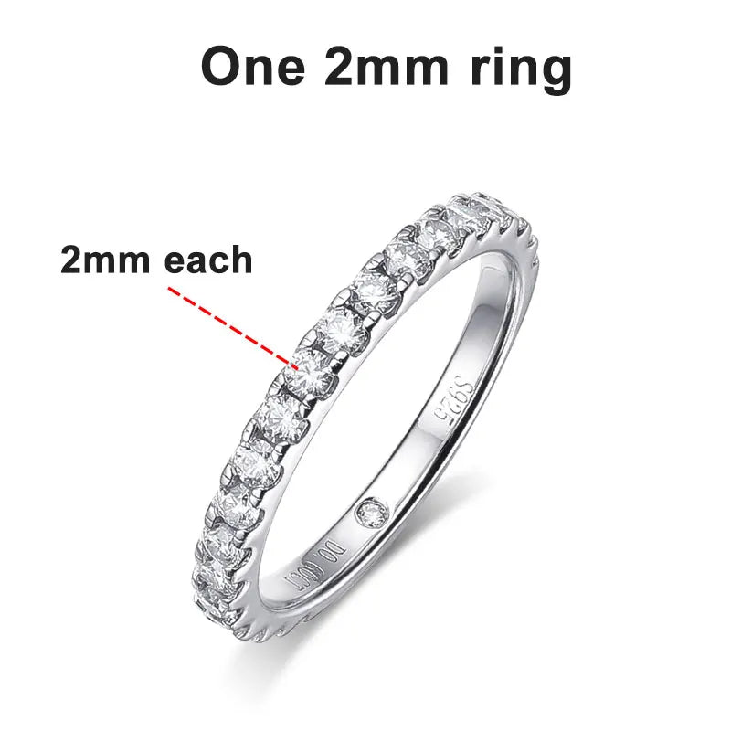 RING
 D VVS1 Moissanite - with GRA s925 Sterling Sliver Plated 18k Eternity Band