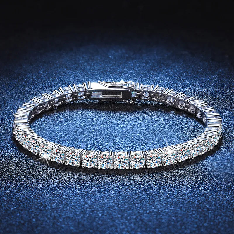 BRACELET
3mm 4mm MoissaniteTennis Bracelets for Women 925 Sterling Silver
Full Diamond with White Gold Plated Wedding Fine Jewelry