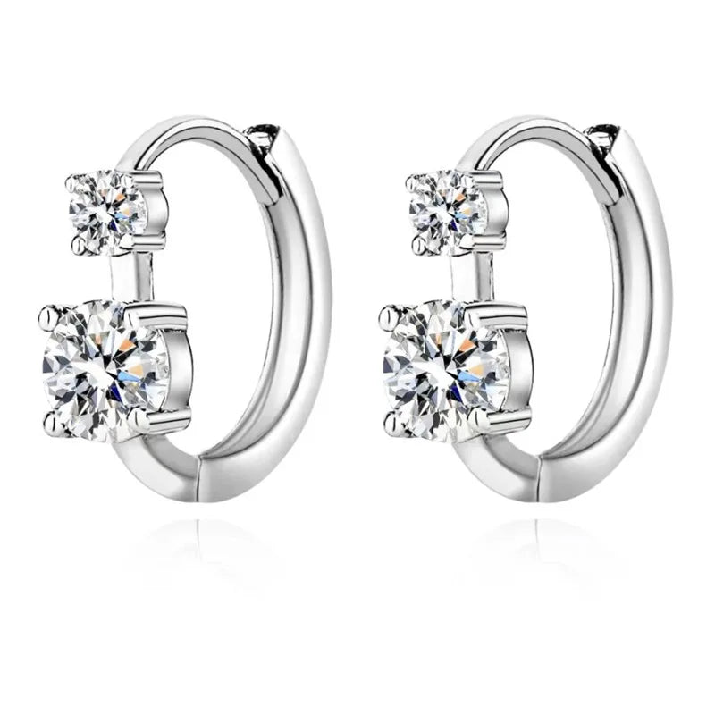 EARRING
925 Sterling Silver 0.6 Carat * 2 Moissanite Double Diamond