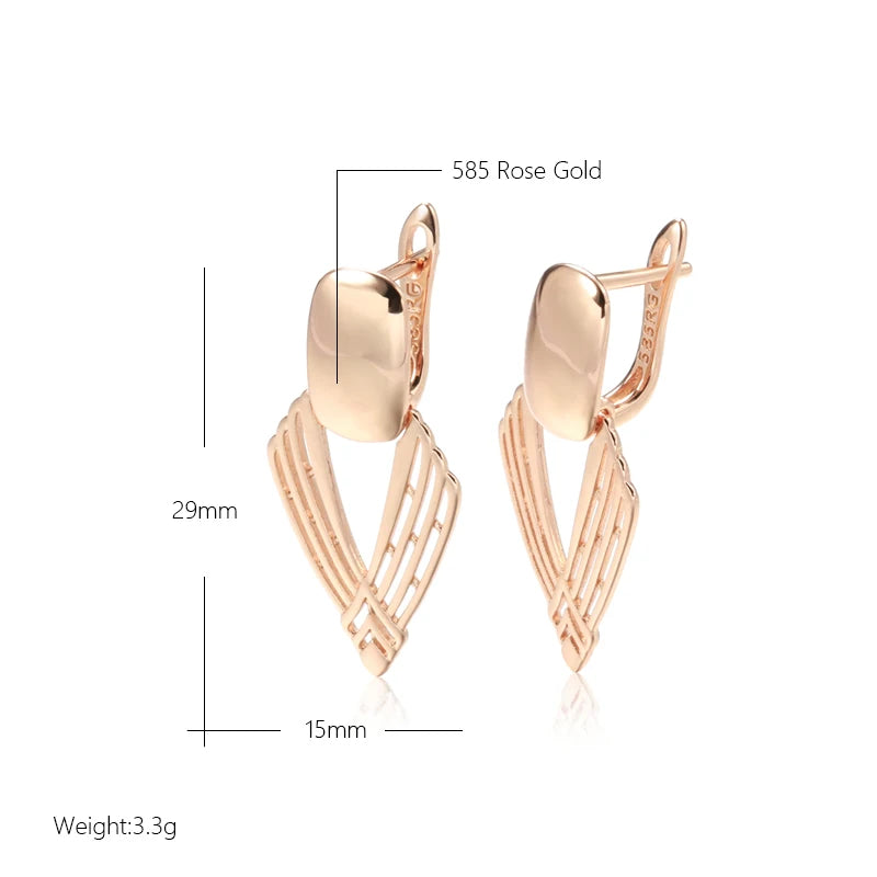 Drop Earring
 for Women 
 585 Rose Gold Color Ethnic Bride Daily Fine Jewelry